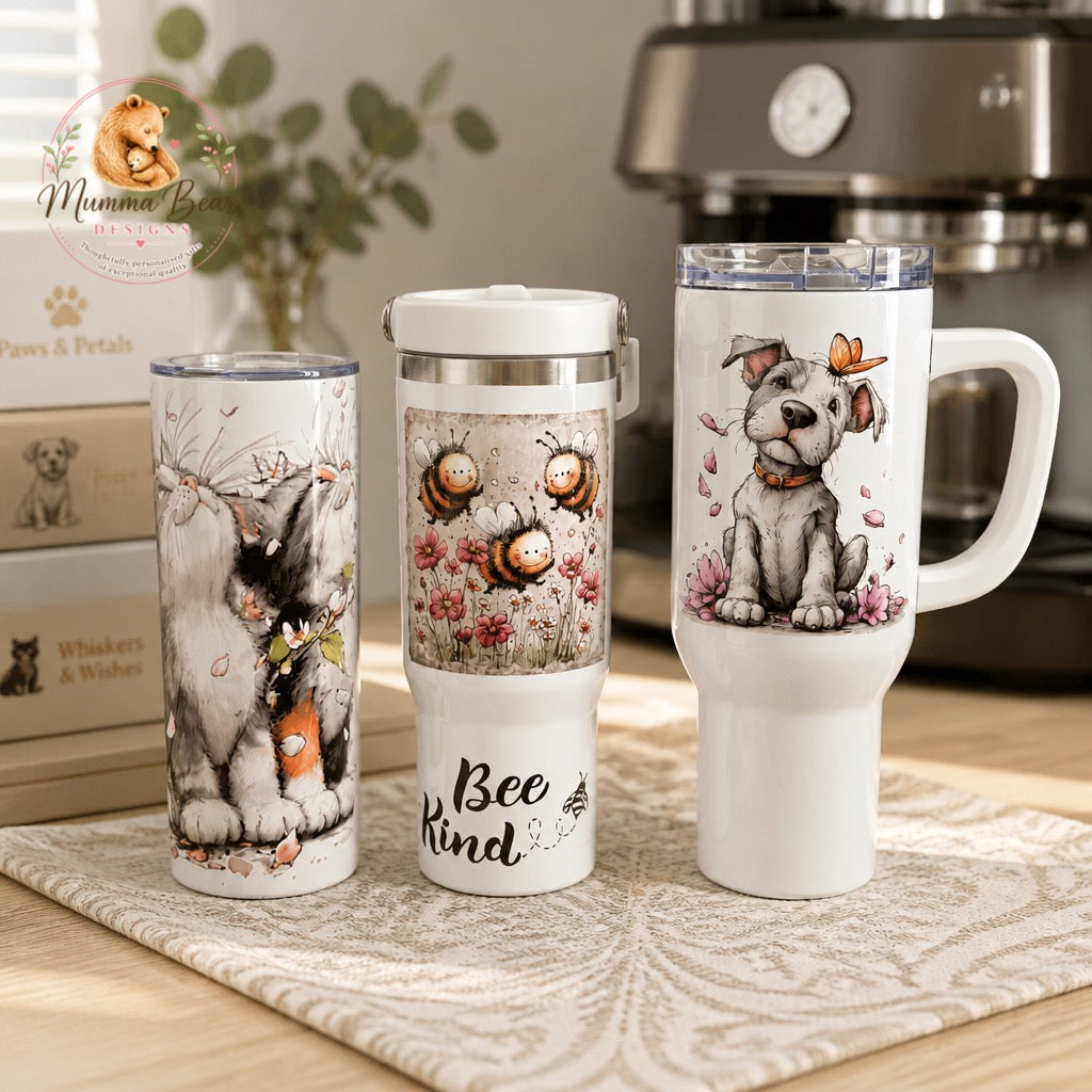 Whimsical dog & flowere
