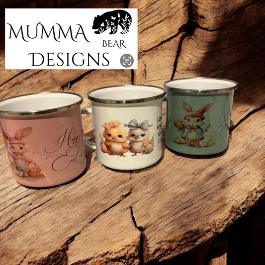 Enamel Cup – White, Pink, or Green