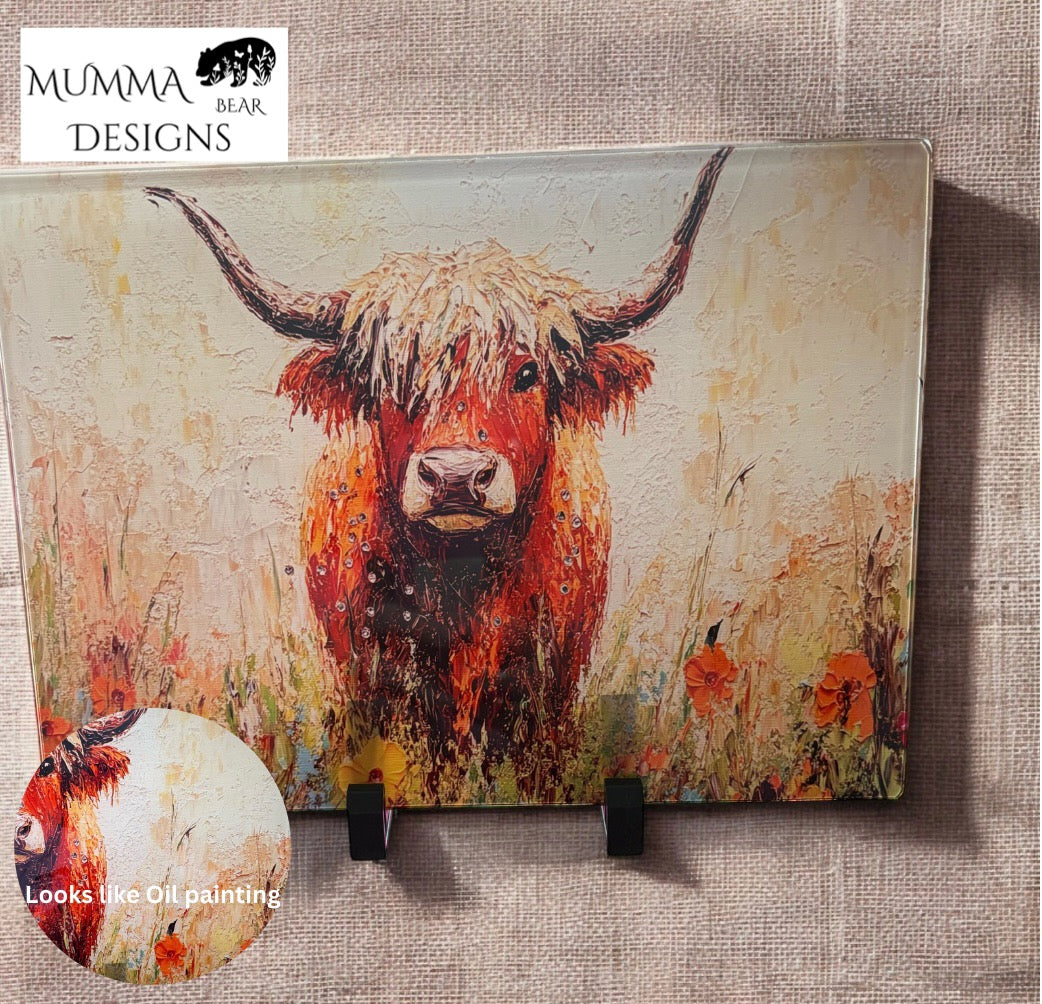 A4 Glass Chopping Board / Worktop Saver – Smooth or Chinchilla Finish