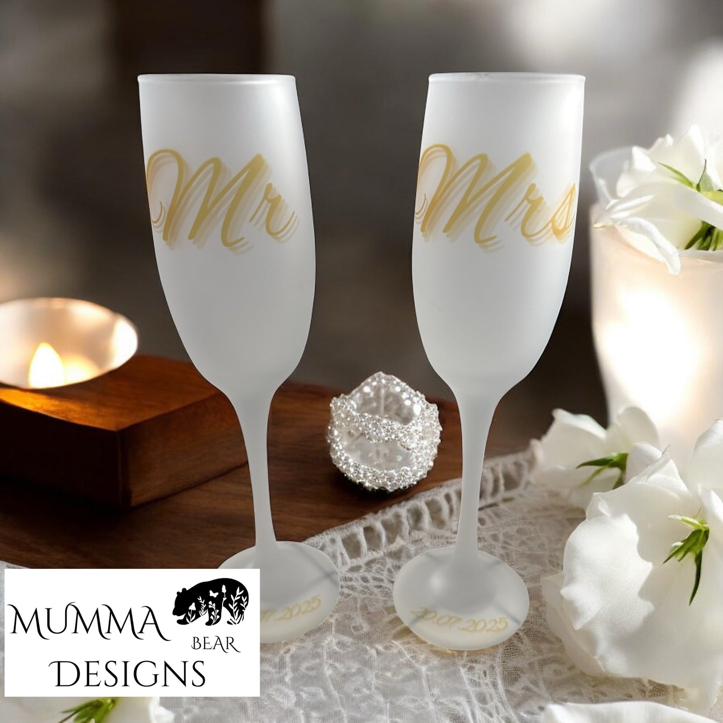 Frosted Champagne Flutes