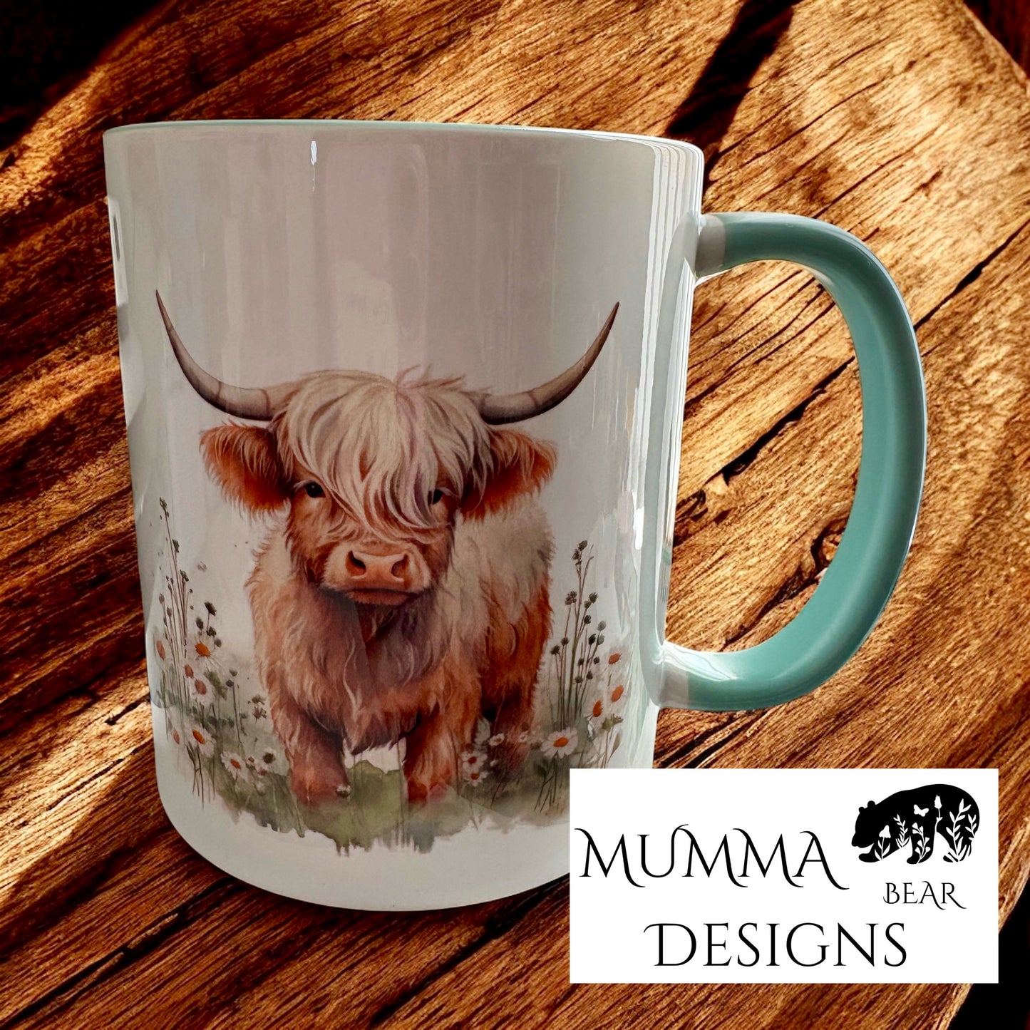 11oz High-Gloss Mug with Colored Handle Options