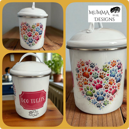 Large White Tin Canister with Lid (Singular)