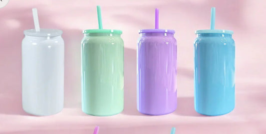 16oz Stainless Steel Can Tumbler with Matching Lid & Straw